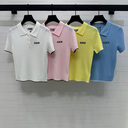 MIUMIU SHORT-SLEEVE KNIT POLO 269424