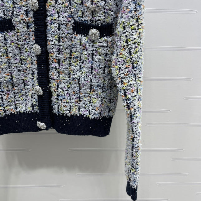 CHANEL 26S FLORAL KNIT CARDIGAN 735