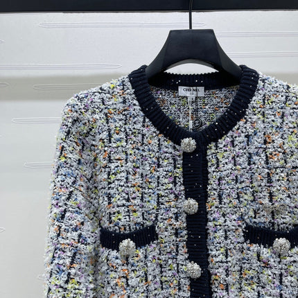 CHANEL 26S FLORAL KNIT CARDIGAN 735