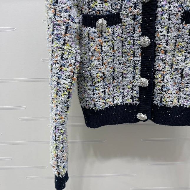 CHANEL 26S FLORAL KNIT CARDIGAN 735