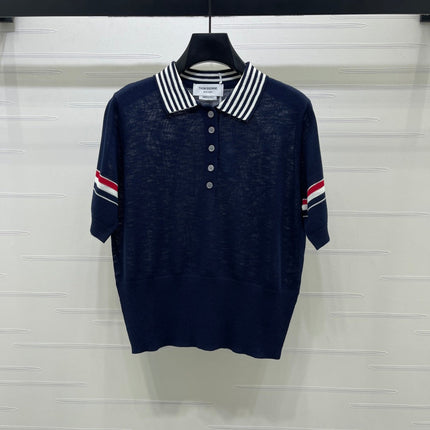 THOM 26S SHORT SLEEVE POLO KNIT TOP STYLE 258
