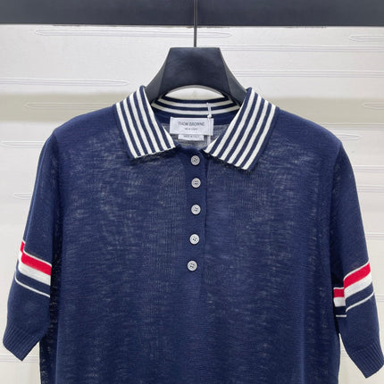 THOM 26S SHORT SLEEVE POLO KNIT TOP STYLE 258