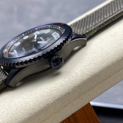 AVIATOR 8 CURTISS AUTOMATIC STEEL CASE KHAKI GREEN NYLON STRAP