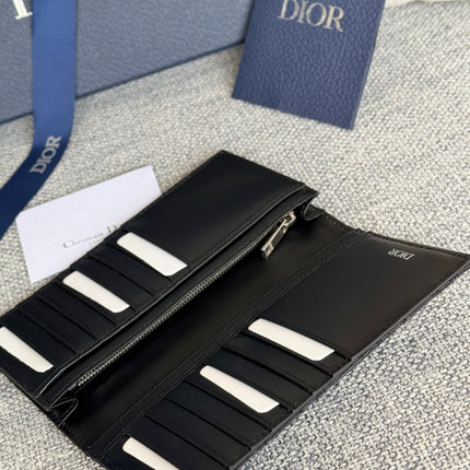 VERTICAL LONG WALLET 19 IN BLACK MONOGRAM OBLIQUE JACQUARD
