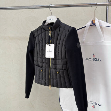 MONCLER 26S QUILTED KNIT-SLEEVE JACKET 757