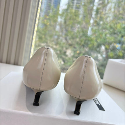 JACQUEMUS 26S HIGH HEELS 35 MM IN CREAM WHITE CALFSKIN