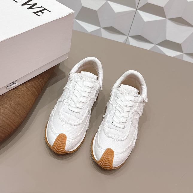 LOEWE 26S FLOW RUNNER SNEAKER IN WHITE DENIM