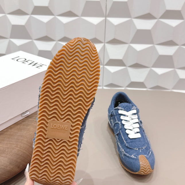 LOEWE 26S FLOW RUNNER SNEAKER IN BLUE DENIM