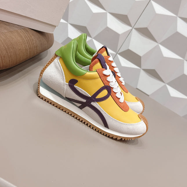 LOEWE 26S FLOW RUNNER SNEAKER IN MULTICOLOR CALFSKIN AND SUEDE STYLE 5
