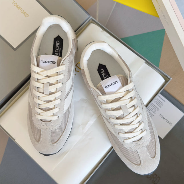 TOM FORD 26S SNEAKERS IN LIGHT BEIGE SUEDE