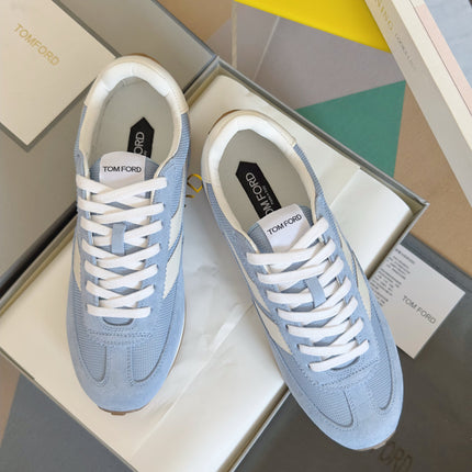 TOM FORD 26S SNEAKERS IN SKY BLUE SUEDE
