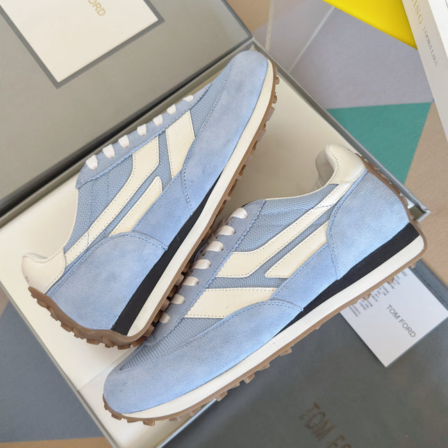 TOM FORD 26S SNEAKERS IN SKY BLUE SUEDE