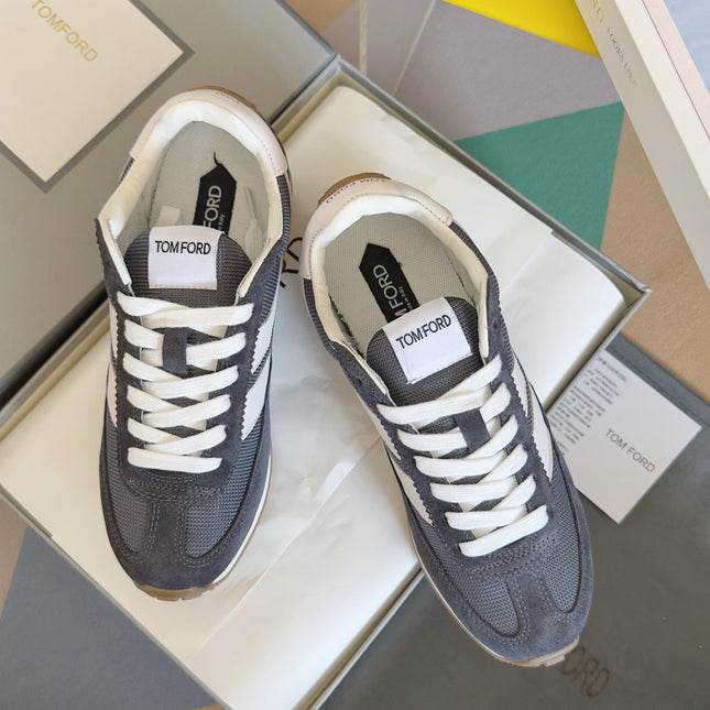 TOM FORD 26S SNEAKERS IN DARK GREY SUEDE