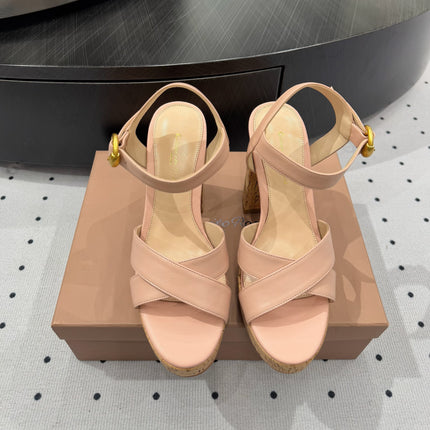 GIANVITO ROSSI 26S CROSS-STRAP SANDALS 115 MM IN NUDE PINK CALFSKIN