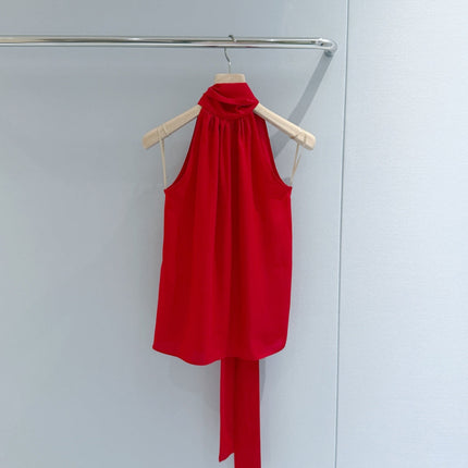 VALENTINO 26S TIE-NECK SLEEVELESS BLOUSE 365