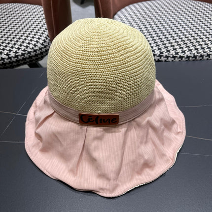 WIDE BRIM HAT MODEL 651947 IN PINK MESH FABRIC