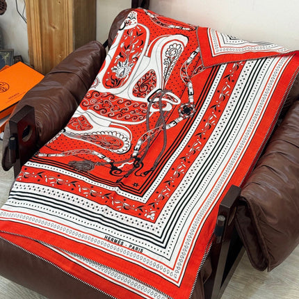 HERMES 25S SCARF 140 IN SILK CASHMERE 991680