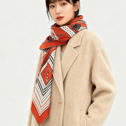 HERMES 25S SCARF 140 IN SILK CASHMERE 991680