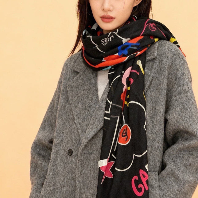 CHANEL 26S SCARF 135 IN CASHMERE AND SILK 309916