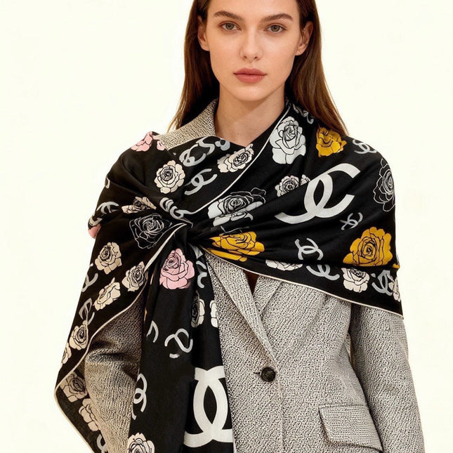 CHANEL 26S SCARF 140 IN SILK AND CASHMERE 313319