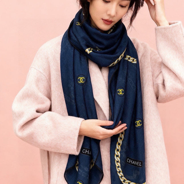 CHANEL 26S SCARF 135 IN SILK AND CASHMERE 313343
