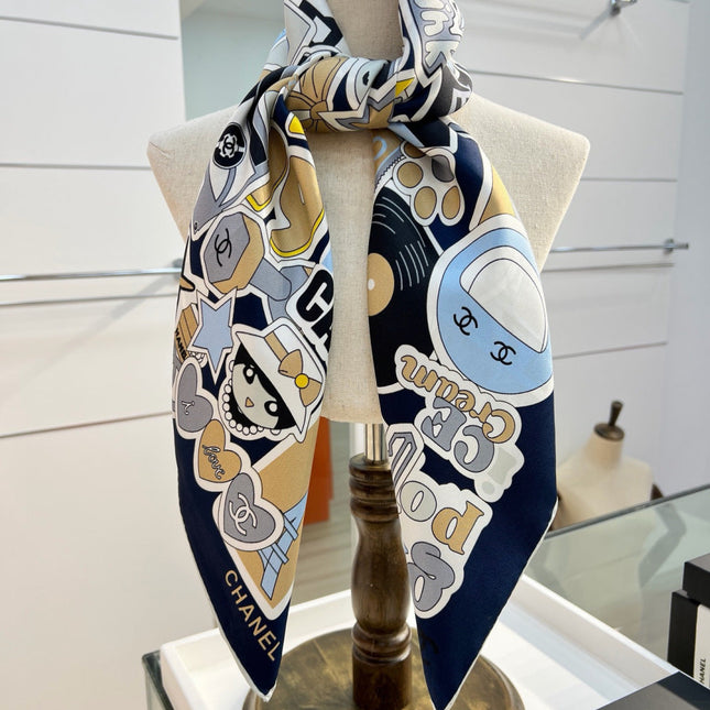 CHANEL 26S SCARF 90 IN SILK 313365