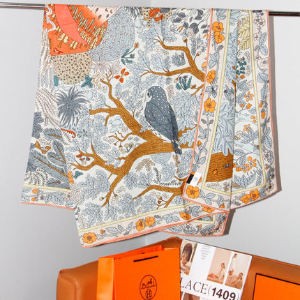 HERMES 26S SCARF 135 IN SILK AND CASHMERE 492456