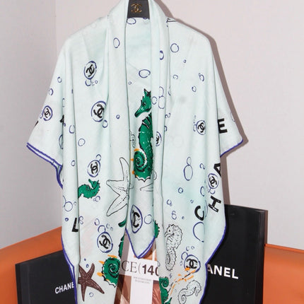 CHANEL 26S SCARF 135 IN SILK AND CASHMERE 509511