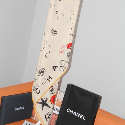 CHANEL 26S SCARF 135 IN SILK AND CASHMERE 509514