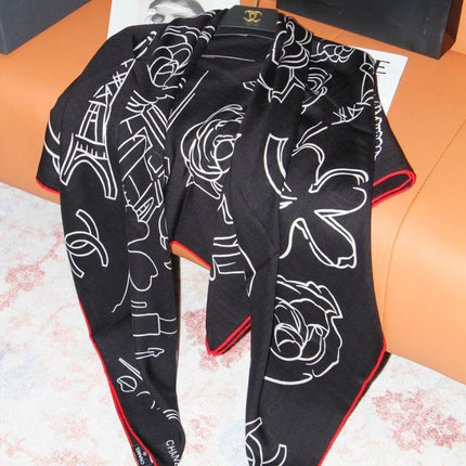 CHANEL 26S SCARF 135 IN SILK AND CASHMERE 509518