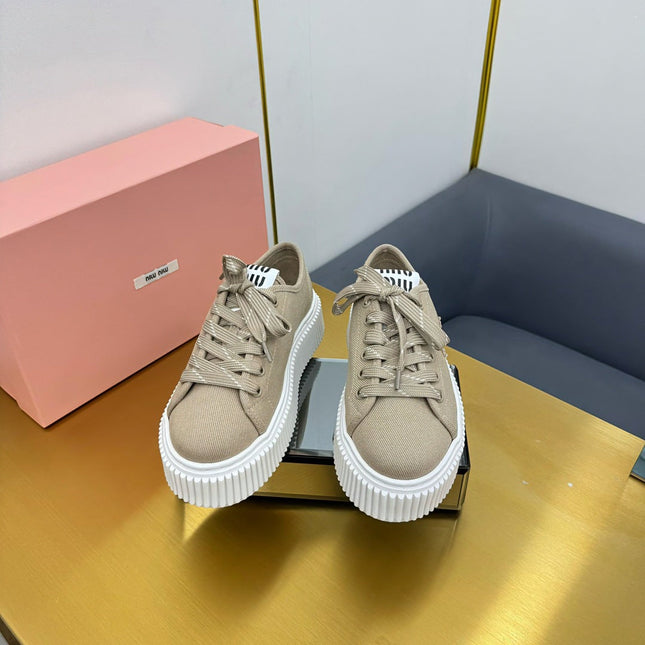 WASH SNEAKER IN DARK BEIGE DENIM