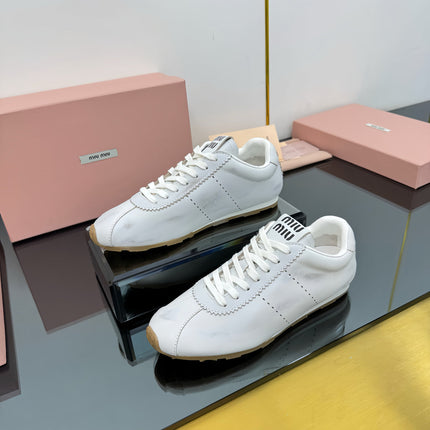 PLUME NAPPA SNEAKERS IN WHITE CALFSKIN