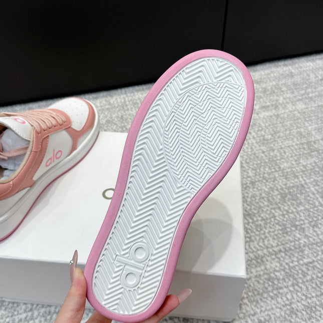 ALO 25S SNEAKER IN PINK AND WHITE LAMBSKIN
