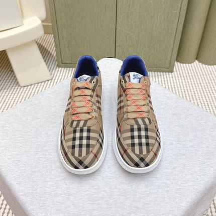 BURBERRY 26S PLAID TERRACE SNEAKERS IN LIGHT BROWN CANVAS STYLE 13
