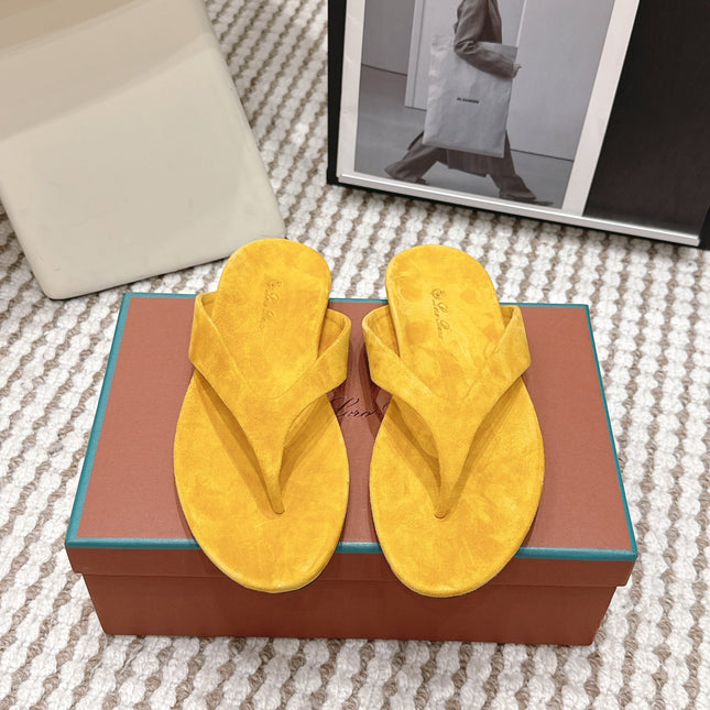 LP 26S THONG SANDALS IN TURMERIC YELLOW SUEDE