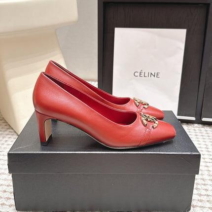 CHANEL 26S HIGH HEELS 75 MM IN RED CALFSKIN WITH GOLD-TONE CC LOGO