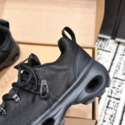 LOEWE 26S LOW TOP SNEAKERS 45MM IN BLACK FABRIC WITH RUBBER SILVER HARDWARE