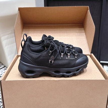 LOEWE 26S LOW TOP SNEAKERS 45MM IN BLACK FABRIC WITH RUBBER SILVER HARDWARE