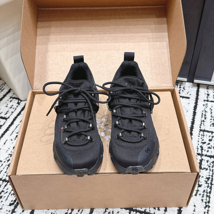 LOEWE 26S LOW TOP SNEAKERS 45MM IN BLACK FABRIC WITH RUBBER SILVER HARDWARE