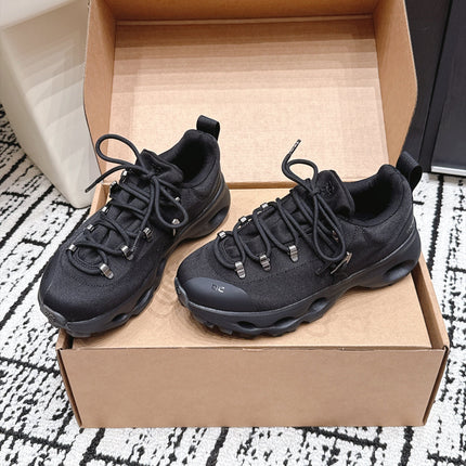 LOEWE 26S LOW TOP SNEAKERS 45MM IN BLACK FABRIC WITH RUBBER SILVER HARDWARE