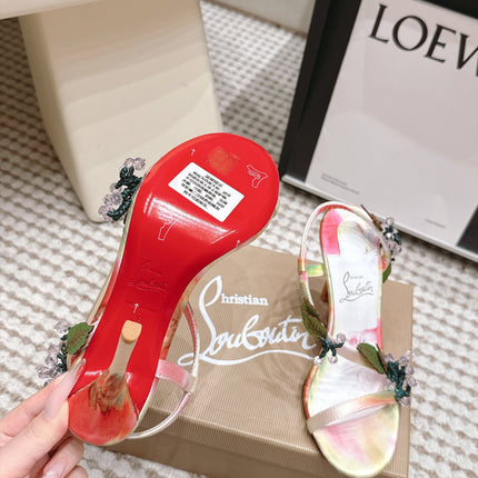 CHRISTIAN LOUBOUTIN 26S ROSALIE HEELS 100 MM IN MULTICOLOR SATIN STYLE 2
