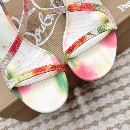 CHRISTIAN LOUBOUTIN 26S ROSALIE HEELS 100 MM IN MULTICOLOR SATIN