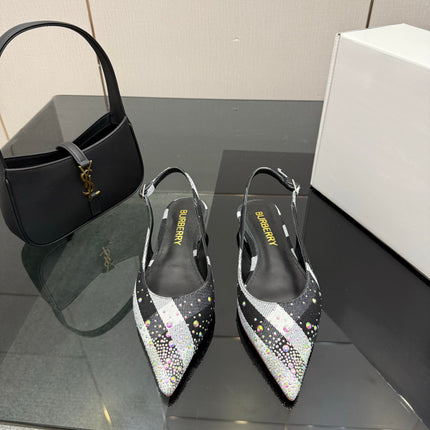BURBERRY 26S SLINGBACK IN STRIPED COLOR COORDINATION FABRIC STYLE 3