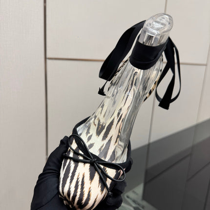 CHRISTIAN LOUBOUTIN 26S BOW-TIE HIGH HEEL 65 MM IN BLACK MIX BEIGE SATIN