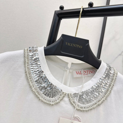 VALENTINO 26S PETER PAN COLLAR T-SHIRT STYLE 48