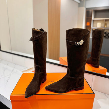 HM 26S JUMPING BOOTS IN DARK BROWN SUEDE