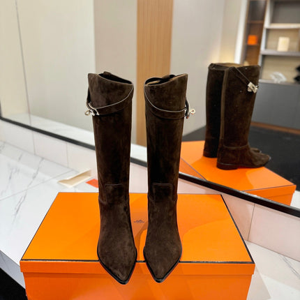 HM 26S JUMPING BOOTS IN DARK BROWN SUEDE
