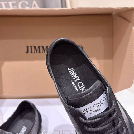 JIMMY CHOO 26S SNEAKERS IN BLACK CALFSKIN MIX SUEDE