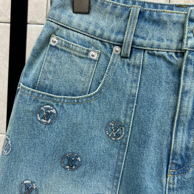 LV 25S DENIM MINI SKIRT 2877
