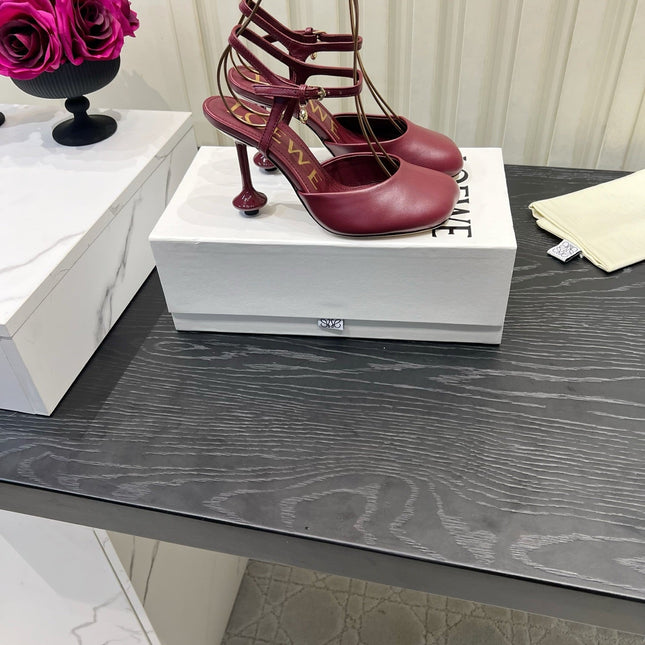 LOEWE 26S HIGH HEELS 60 MM IN RED CALFSKIN